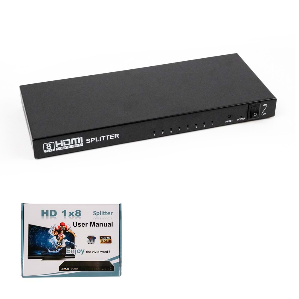 GABBLE GAB-HS08 HDMI 8 PORT ÇOKLAYICI