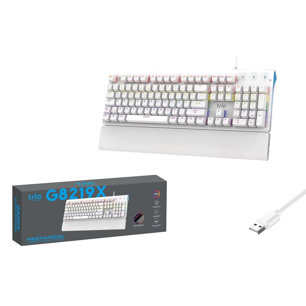TRİO TRG8219X OYUNCU KLAVYESİ MEKANİK BLUE SWİTCH RGB