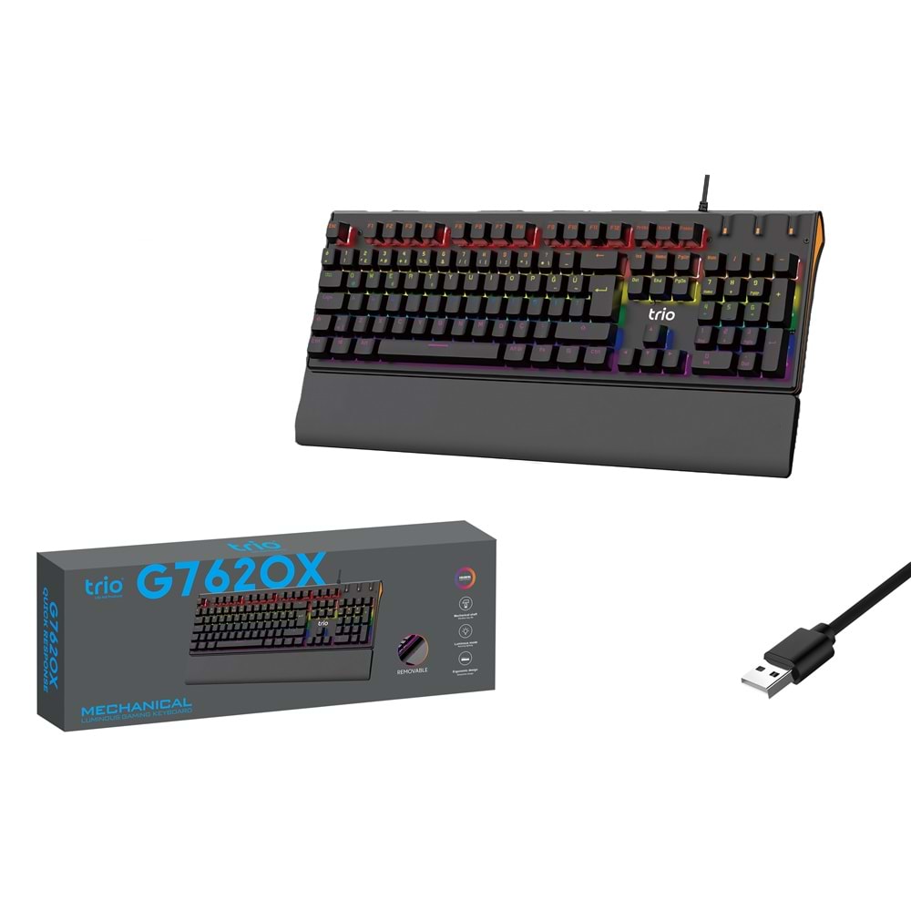 TRİO TRG7620X OYUNCU KLAVYESİ MEKANİK BLUE SWİTCH RGB